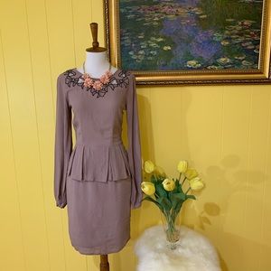 ASOS embroidered design peplum dress